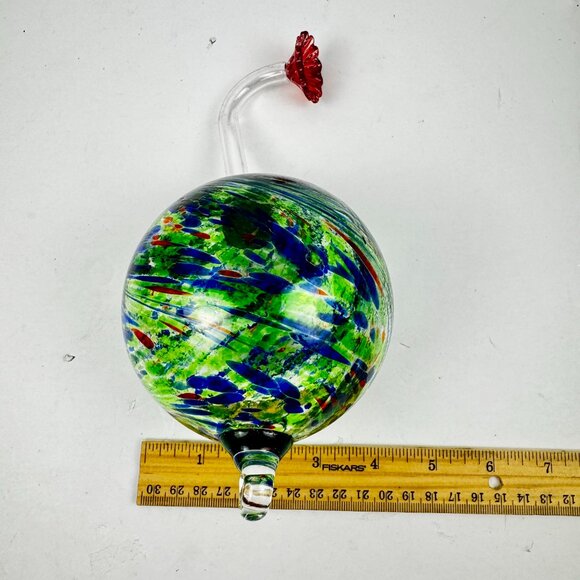 Hand Blown Glass Globe Hummingbird Feeders 4.5" D Studio Classic Multicolor - Picture 13 of 13